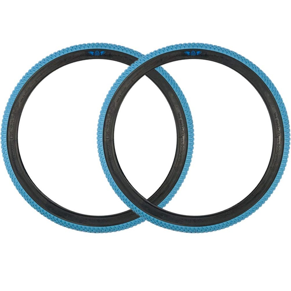 SE Bikes Cub 24 x 2.0 BMX Replacement OEM Dirt All Terrain Street Wire Bead Two Bike Tire Pair (Light Blue)