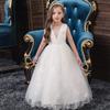 MYRISAM Little Girls Applique Princess Dress Bridesmaid Wedding Party Pageant Birthday Formal Dance Long Maxi Tulle Gown White 7-8T view 2