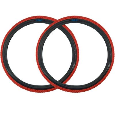 SE Bikes Cub 24 x 2.0 BMX Replacement OEM Dirt All Terrain Street Wire Bead Two Bike Tire Pair (Red)