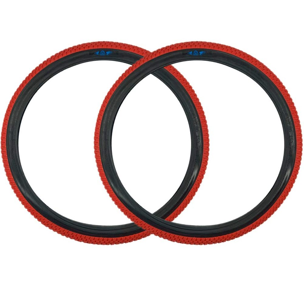 SE Bikes Cub 24 x 2.0 BMX Replacement OEM Dirt All Terrain Street Wire Bead Two Bike Tire Pair (Red)