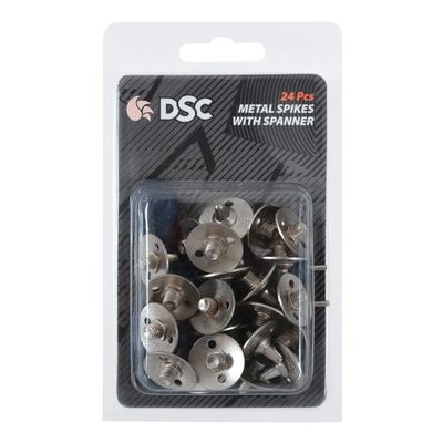 DSC Unisex Adult's Metallic-Fiber Metal Spikes & Spanner for Cricket Shoes, Multicolour