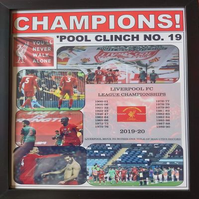 Liverpool 2020 Premier League champions - 19 League titles - framed print