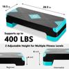 GYMMAGE Adjustable Workout Aerobic Stepper, Aerobic Exercise Step Platform with 2 Risers, Exercise Step Deck for Fitness, 26.5" Trainer Stepper with Non-Slip Surface Home Gym & Extra Risers Options view 4