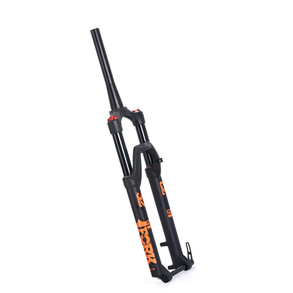 Mountain Bike Front Fork, Lockable Damping Tapered Tube Barrel Axle Magnesium Alloy Air Fork Shock Absorber Fork,Black A-29inch