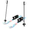 Odoland Kid's Beginner Snow Skis and Poles, Low-Resistant Ski Boards for Age 4 and Under, Lightweight, Sturdy and Safe, Lightblue view 2