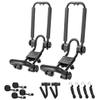 DRSPORTS Double Folding J-Bar Rack for Kayak Carrier Canoe Boat Paddle Board Surfboard Roof Top Mount on Car SUV Truck Crossbar (1Pair) view 1