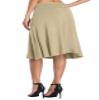 Urban CoCo Women's Ruched High Waist Knee Length Jersey A-Line Stretchy Flared Casual Skirt (M, Camel) view 4