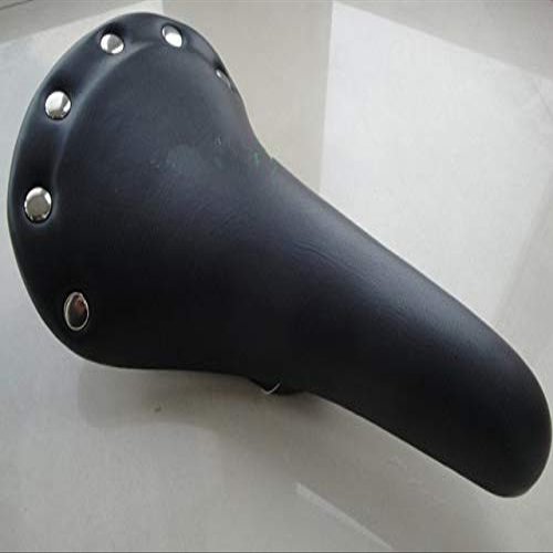 Classic Yellow Blue Rivet Fixed Gear, Bicycle Bicycle seat Cover, Single Speed Mountain Bike Saddle (Color : Black)