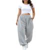 HeSaYep Women's High Waisted Sweatpants Workout Active Joggers Pants Baggy Lounge Bottoms,Grey M view 4
