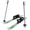 Odoland Kid's Beginner Snow Skis and Poles, Low-Resistant Ski Boards for Age 4 and Under, Lightweight, Sturdy and Safe, Green view 2
