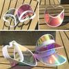 5 Pack Sun Visor Hat Women Reflective Clear Bachelor Party Outdoor Beach Sports Travel Running Retro Golf Trip Sunhat Visors Cap (Iridescent,Pink) view 4