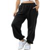 HeSaYep Women's High Waisted Sweatpants Workout Active Joggers Pants Baggy Lounge Bottoms,Black L view 1