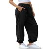 HeSaYep Women's High Waisted Sweatpants Workout Active Joggers Pants Baggy Lounge Bottoms,Black L view 3