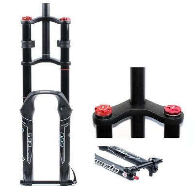 Mountain Bike Suspension air forDouble Shoulder DH Front Fork Disc Brakes Downhill Front Fork with Adjustable Damping,B -26inch