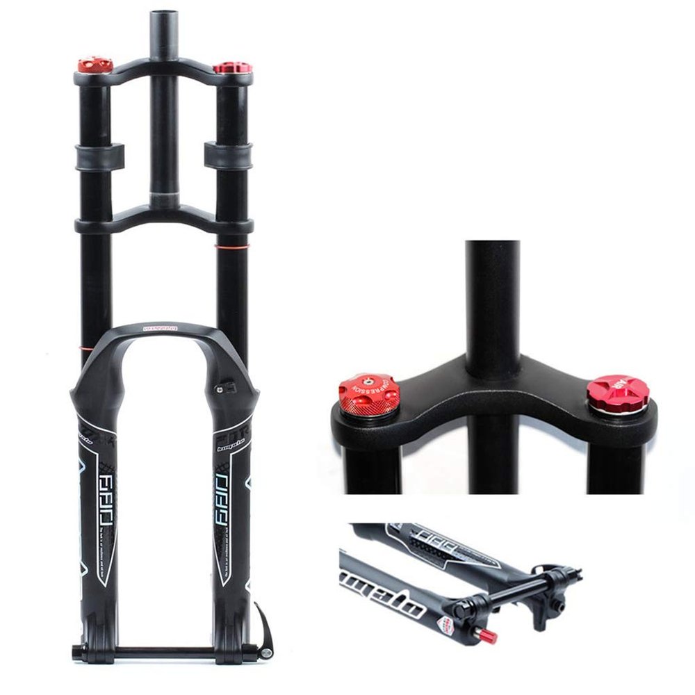 Mountain Bike Suspension air forDouble Shoulder DH Front Fork Disc Brakes Downhill Front Fork with Adjustable Damping,B -26inch