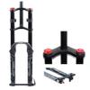 Mountain Bike Suspension air forDouble Shoulder DH Front Fork Disc Brakes Downhill Front Fork with Adjustable Damping,B -26inch view 1
