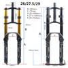 Mountain Bike Suspension air forDouble Shoulder DH Front Fork Disc Brakes Downhill Front Fork with Adjustable Damping,B -26inch view 2
