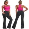 BUBBLELIME 29"/31"/33"/35" 4 Styles Women's Bootcut Yoga Pants Tummy Control - Side Pockets_SHADOWCHARCOAL(1) L_33" Inseam view 3