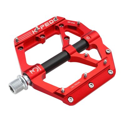 K PEDC Aluminum Alloy 9/16" Bike Pedal MTB Wide Platform Flat Non-Slip Bicycle Pedals with 3 Bearings for Mountain Bikes, Road, BMX
