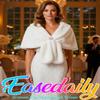 EASEDAILY Women's Fur Shawls and Wraps Wedding Fur Scarf Faux Bridal Stole with Brooch for Brides and Bridesmaids (A white) (A-white, US 4-14 (S-M)) view 2
