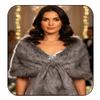 EASEDAILY Women's Fur Shawls and Wraps Wedding Scarf Faux Bridal Fur Stole with Brooch for Brides and Bridesmaids (A white) (E-grey, US 4-14 (S-M)) view 1