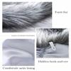 EASEDAILY Women's Fur Shawls and Wraps Wedding Scarf Faux Bridal Fur Stole with Brooch for Brides and Bridesmaids (A white) (E-grey, US 4-14 (S-M)) view 4