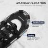 Odoland 4-in-1 Snowshoes Snow Shoes for Men and Women with Trekking Poles, Carrying Tote Bag and Waterproof Snow Leg Gaiters, Lightweight Aluminum Alloy Snow Shoes, Black, Size 21'' view 2