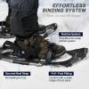 Odoland 4-in-1 Snowshoes Snow Shoes for Men and Women with Trekking Poles, Carrying Tote Bag and Waterproof Snow Leg Gaiters, Lightweight Aluminum Alloy Snow Shoes, Black, Size 21'' view 4