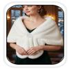 BODIY Bride Fur Shawls and Wraps Bridal Wedding Faux Fur Scarf Winter Sleeveless Fur Stole for Women and Bridesmaids (White) view 1