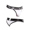 Agacio Mens Thong Underwear w/Pouch, Sexy Mens Bikini Underwear w/Wide Waistband and Ultra-Soft Fabric White view 2