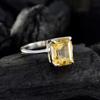 Joyas Plata Natural Gemstone Octagon Shape One Stone Faceted Citrine rings-925 Sterling Silver Yellow Citrine Ring-June Birth Gemini Astrology Natural Gemstone Ring SRCITFC-6060-11 us view 3
