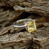 Joyas Plata Natural Gemstone Octagon Shape One Stone Faceted Citrine rings-925 Sterling Silver Yellow Citrine Ring-June Birth Gemini Astrology Natural Gemstone Ring SRCITFC-6060-11 us view 4