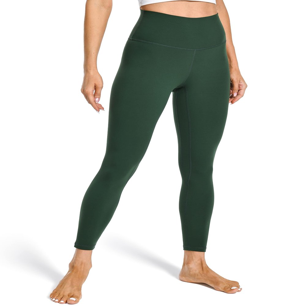 Colorfulkoala Women's High Waisted Tummy Control Workout Leggings 7/8 Length Ultra Soft Yoga Pants 25" (L, Forest Green)