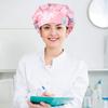 SATINIOR 6 Pieces Bouffant Caps with Buttons Elastic Bouffant Turban, Nursing Surgical Cap Printed Scrub Working Hats(Animal) view 3