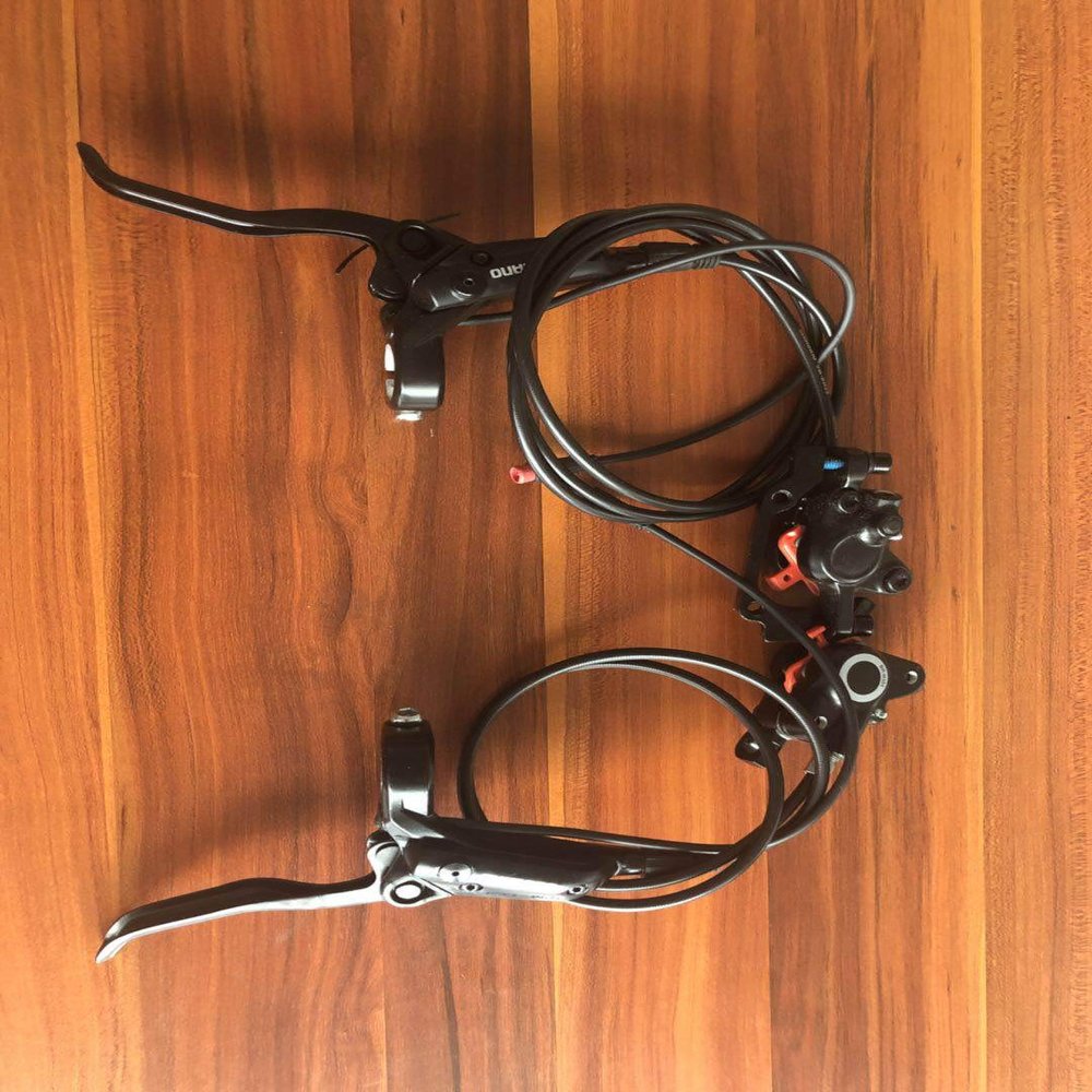 NBPOWER Modified Hydraulic Disc Brake with an Cut Off Power, for e-Bike DIY Conversion Kit Parts (Red Two-core Connector)