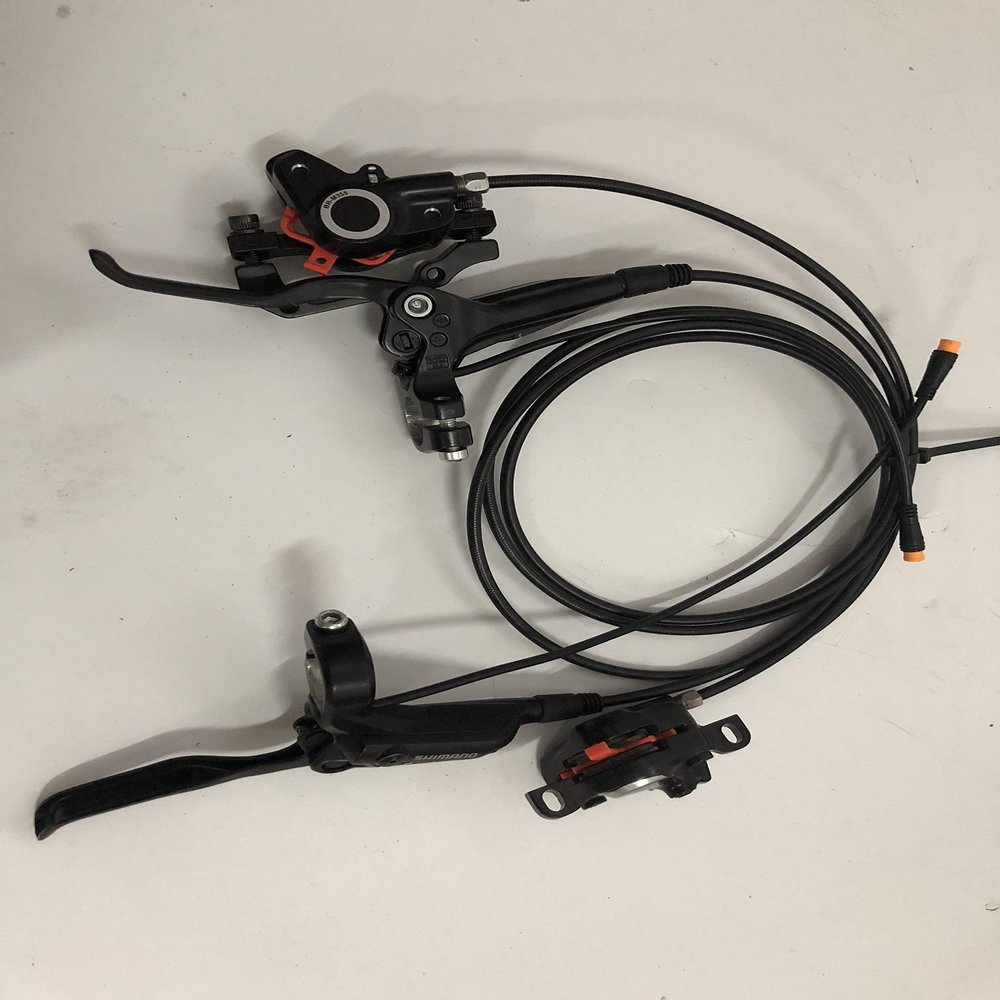 NBPOWER Modified Hydraulic Disc Brake with an Cut Off Power, for e-Bike DIY Conversion Kit Parts (Yellow Three-core Connector)
