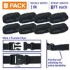 Boat Cover Straps, Adjustable Buckle, 8 Pack, 1" x 96" Nylon Utility Straps with Quick Release Buckles view 2