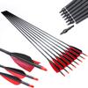 Pinals Archery 300 340 400 500 600 700 800 Spine Carbon Arrows for Compound Recurve Bow Traditional Longbow 30 32 Inch Shafts Hunting Target Feather Arrow 12PCS 500 view 1