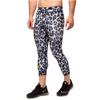 Kapow Meggings Men's Performance 3/4 Leggings Sports Compression with Pockets (Snow Leopard, Large) view 1