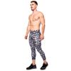 Kapow Meggings Men's Performance 3/4 Leggings Sports Compression with Pockets (Snow Leopard, Large) view 2