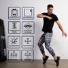 Kapow Meggings Men's Performance 3/4 Leggings Sports Compression with Pockets (Snow Leopard, Large) view 4