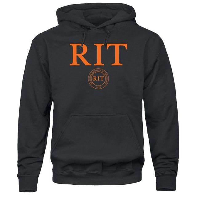 Barnesmith Rochester Institute of Technology Tigers Hooded Sweatshirt, Heritage, Black, Small