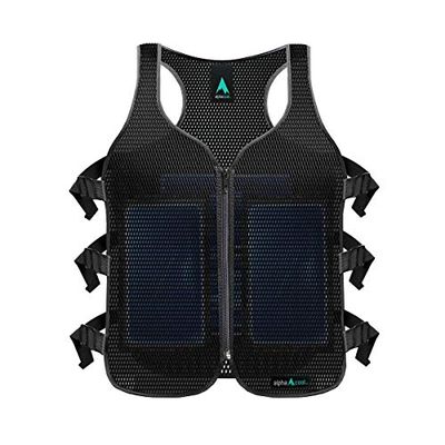 AlphaCool Frosty Mesh Ice Vest for Men and Women  Cooling Vest with Ice Packs, 2 Sets  Three Gel Pad Pockets  Adjustable Straps for Custom Fit Black One Size