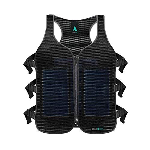 AlphaCool Frosty Mesh Ice Vest for Men and Women  Cooling Vest with Ice Packs, 2 Sets  Three Gel Pad Pockets  Adjustable Straps for Custom Fit Black One Size
