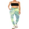 Leggings Depot JGA-S773-XL Neon Fused Tie Dye Print Jogger Pants w/Pockets, XL view 2