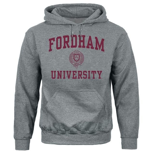 Barnesmith Fordham University Rams Hooded Sweatshirt, Heritage, Charcoal Grey, XX-Large
