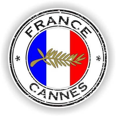 1x France Cannes 02 Round Vinyl Waterproof Sticker - 5cm / 2inches