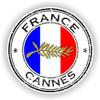 1x France Cannes 02 Round Vinyl Waterproof Sticker - 5cm / 2inches view 1