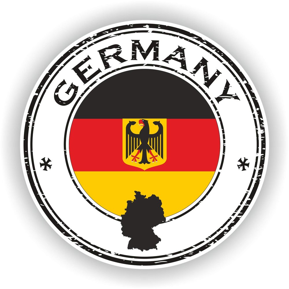 1x Germany Round Vinyl Waterproof Sticker - 15cm / 5.9inches