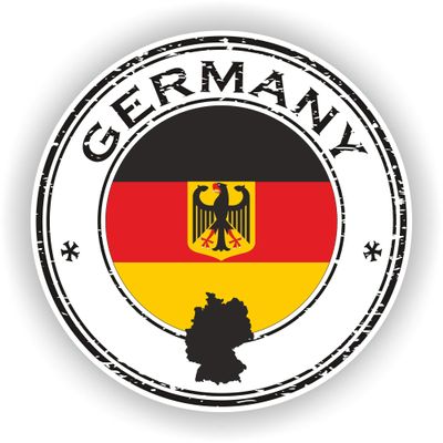 1x Germany Round Vinyl Waterproof Sticker - 10cm / 4inches